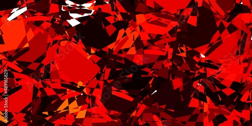 Light Red, Yellow vector backdrop with triangles, lines.