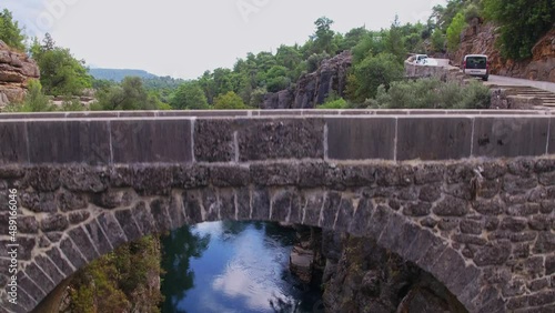 Aerial view of Koprulu Canyon National Park Beskonak Antalya - Ascend and pan camera movement photo