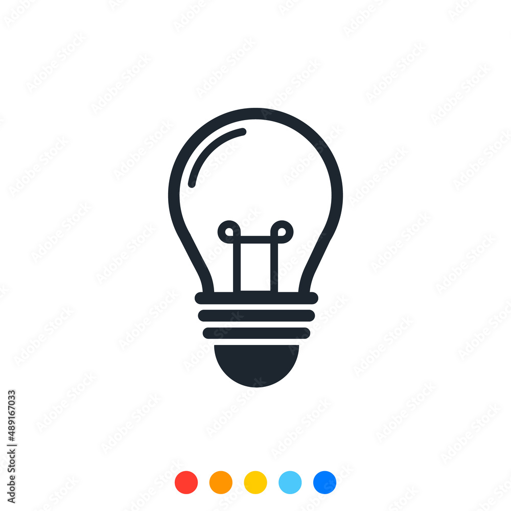Simple light bulb icon, Creative icon, Vector and Illustration. Simple light bulb icon, Creative icon, Vector and Illustration.