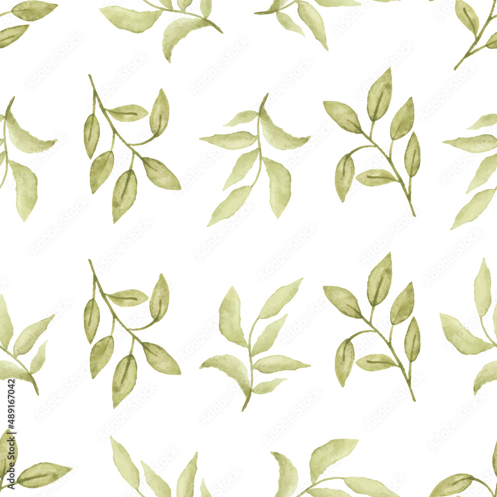 Watercolor leaf seamless pattern Watercolor leaf seamless pattern