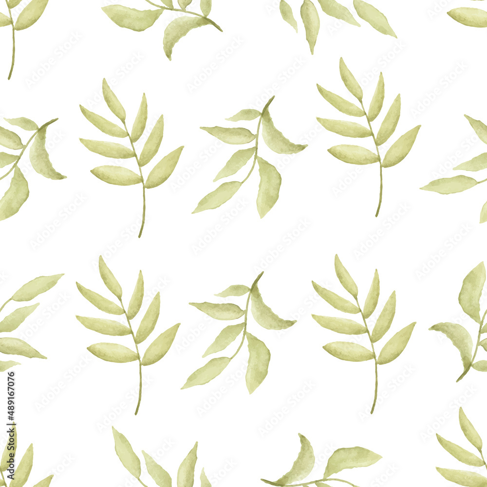 Watercolor leaf seamless pattern Watercolor leaf seamless pattern