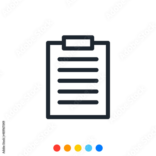 Simple document icon, Vector and Illustration. © aiinue