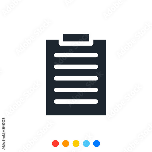 Simple document icon, Vector and Illustration. © aiinue