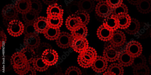 Dark red vector backdrop with virus symbols.