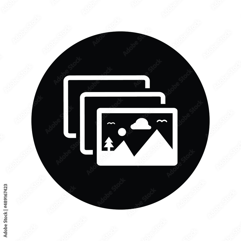 Landscape, gallery, image, view icon. Black vector sketch. Landscape, gallery, image, view icon. Black vector sketch.
