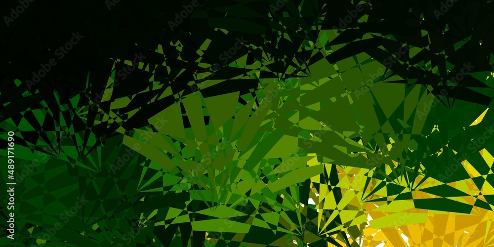 Obraz premium Dark Green, Red vector background with polygonal forms.