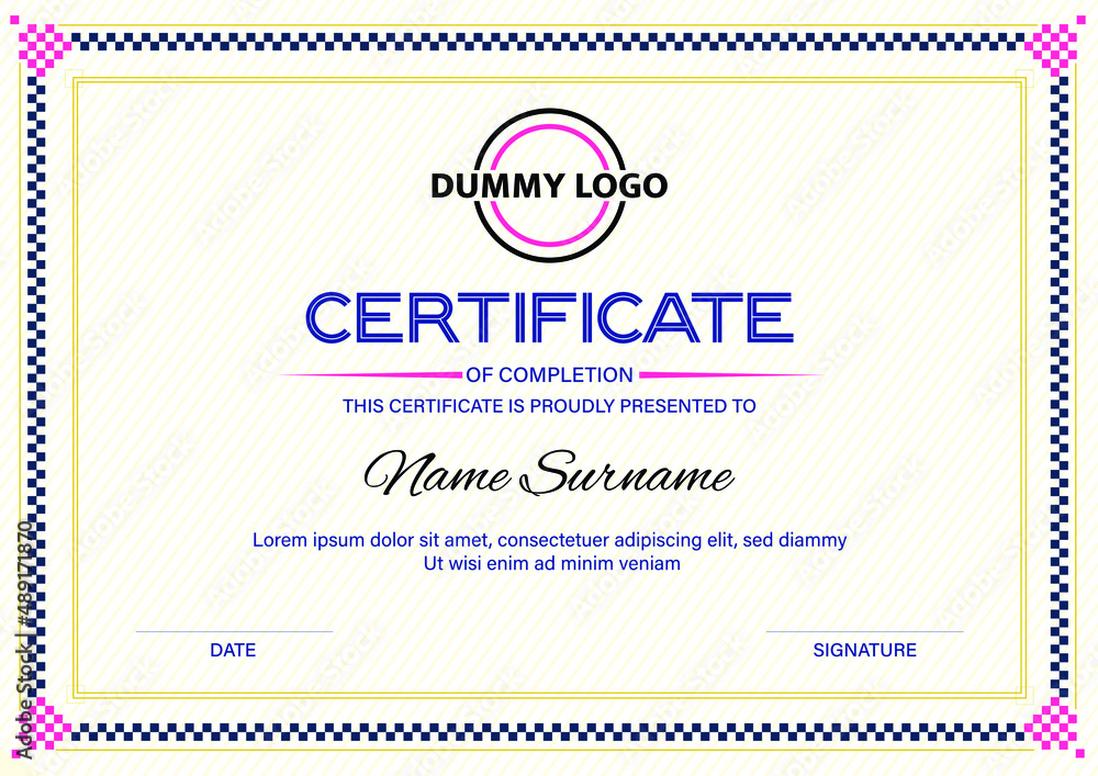 Dummy certificate template in vector. High Education certificate. Dummy certificate template in vector. High Education certificate.