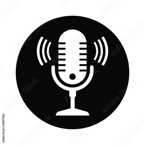 Sound clips, audio, mic, mike icon. Black vector sketch.