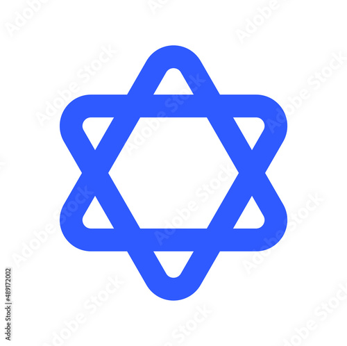 The Star of David in vector form. Curved star icon.