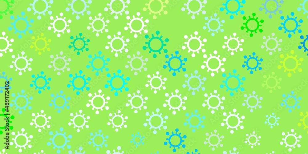 Light Blue, Green vector template with flu signs.