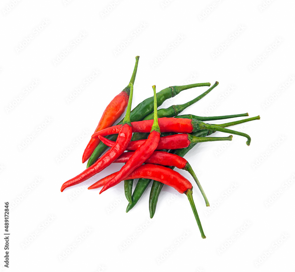 fresh and ripe pepper chilli on white background,isolated fresh and ripe pepper chilli on white background,isolated