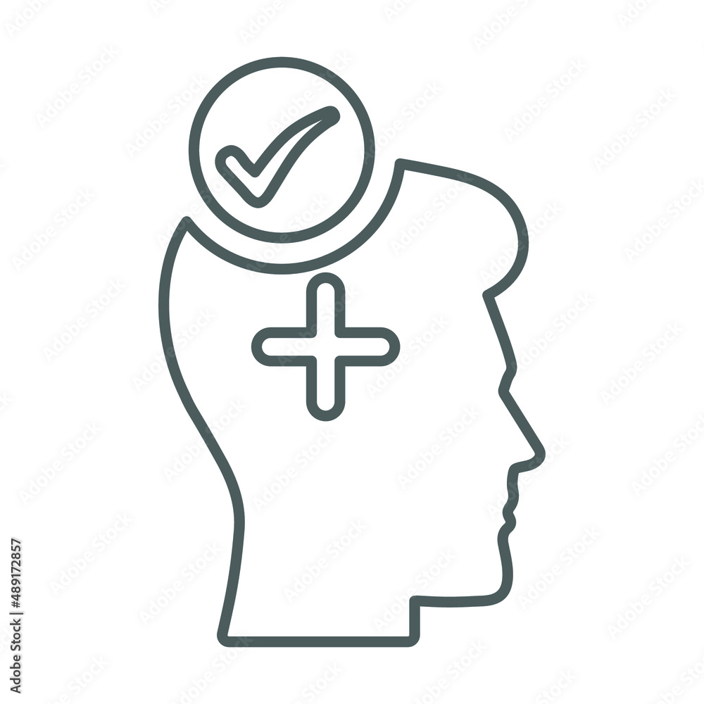 Optimistic, positive, approve line icon. Outline vector. Optimistic, positive, approve line icon. Outline vector.