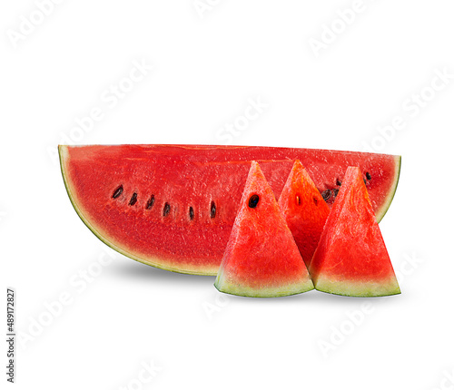 fresh watermelon slices on white background,isolated
