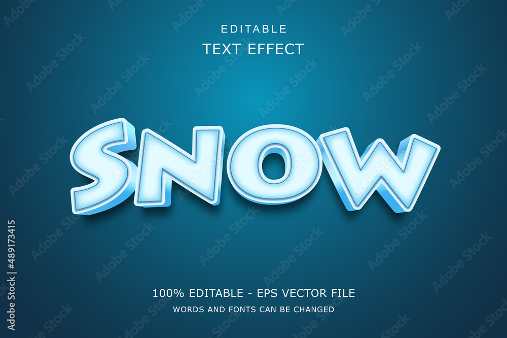 Snow 3D Text Effect Snow 3D Text Effect