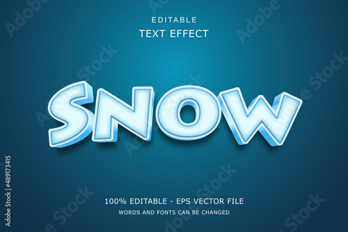 Snow 3D Text Effect