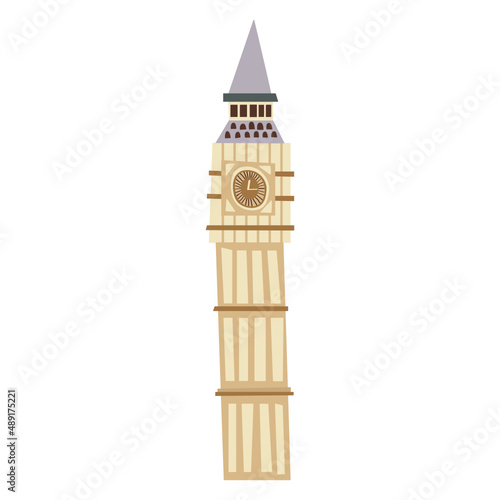 Big Ben vector illustration in flat color design