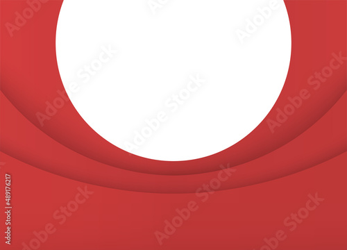 Red circle multilevel dynamic form layer curved decor background for advertising 3d template vector