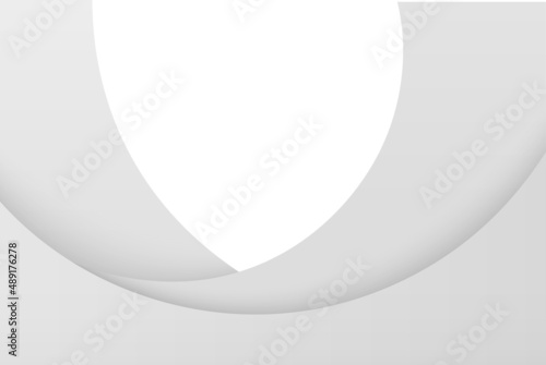 White realistic multilevel circle tunnel decorative background three dimensional border vector