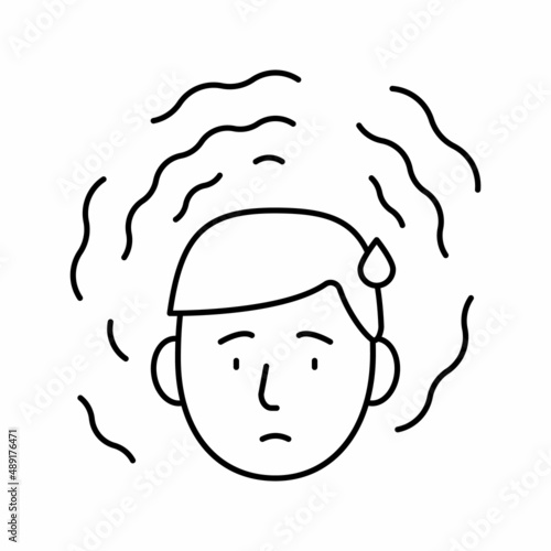 stress problem line icon vector illustration