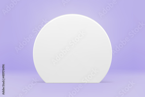 Realistic white vertical wall promo display foundation stage performance 3d template vector