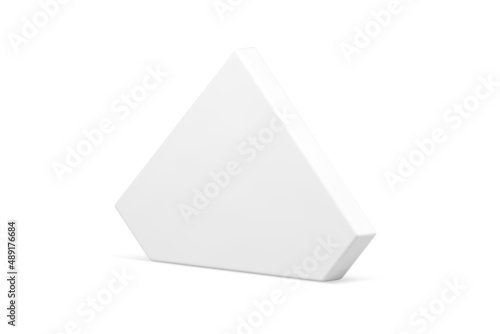 White glossy realistic vertical wall polygonal stage pedestal decorative design 3d template vector