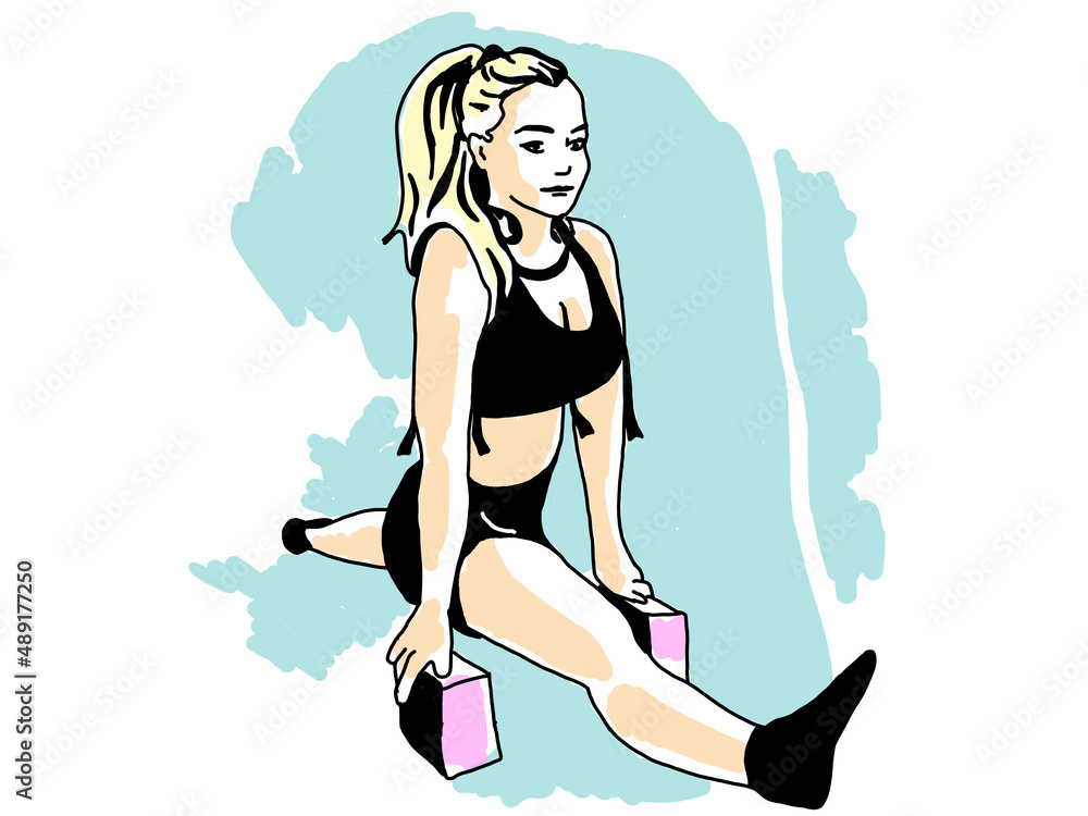 girl on the beach,beautiful girl doing stretching, blonde young in a topic, sports, fitness, health, girl on the beach,beautiful girl doing stretching, blonde young in a topic, sports, fitness, health,