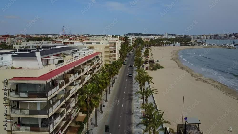 Drone shot - Palmtree Street Spain Drone shot - Palmtree Street Spain