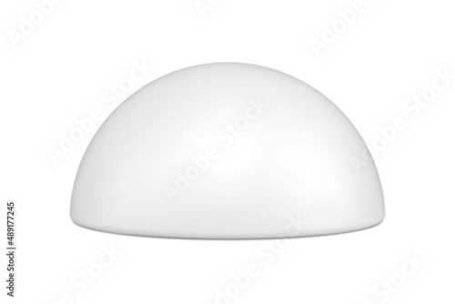 Expensive white realistic volume half circle glossy 3d template decorative design vector