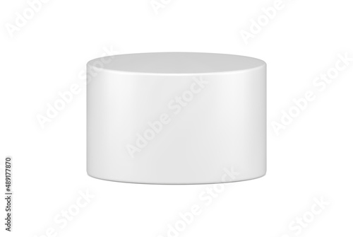 Expensive white luxury vertical cylinder glossy pillar metallic column geometric shape vector