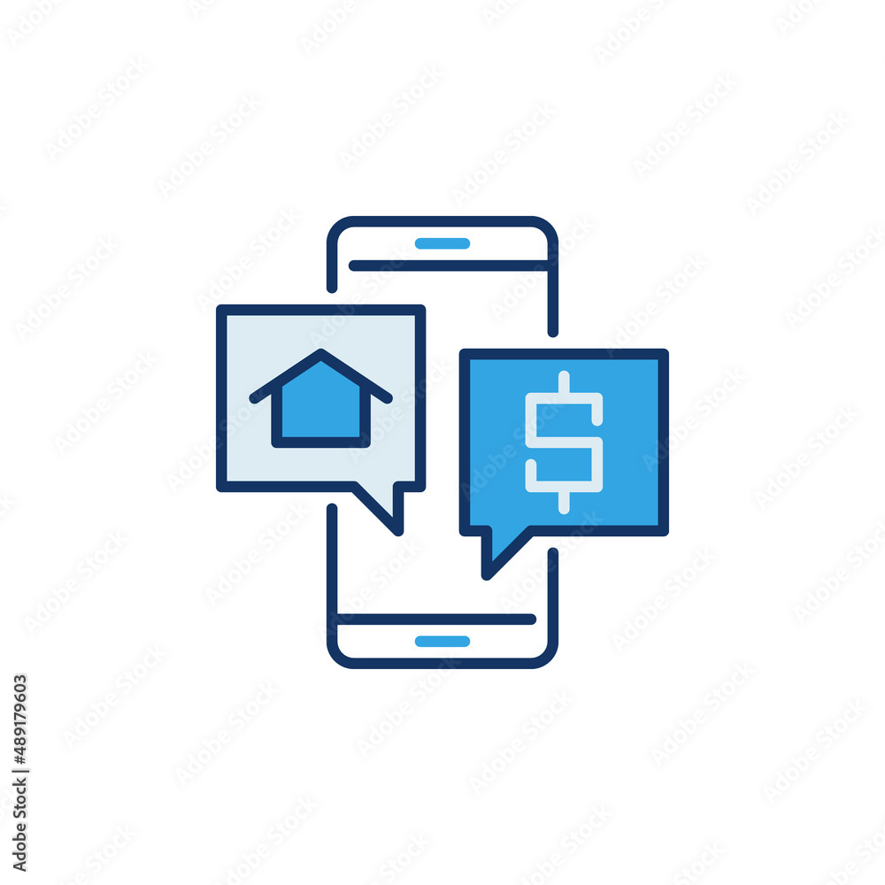 Real Estate Online Smartphone mobile App colored icon Real Estate Online Smartphone mobile App colored icon