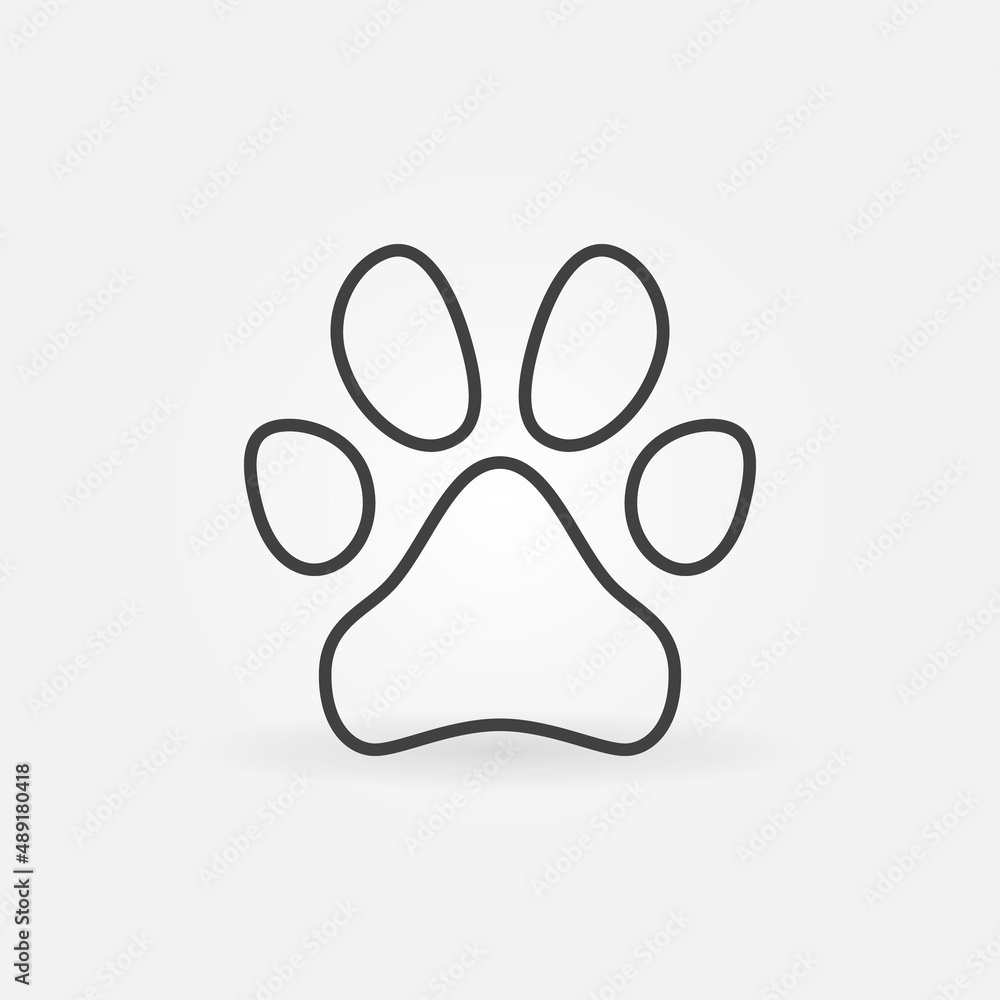 Dog Paw vector Animal Footprint concept line icon or symbol Dog Paw vector Animal Footprint concept line icon or symbol