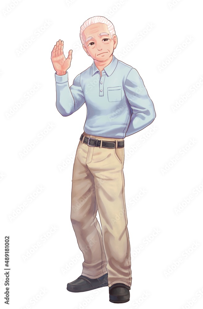 Clip art of grumpy elderly man