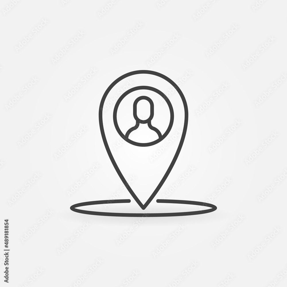 Person Location linear vector Pointer concept icon Person Location linear vector Pointer concept icon