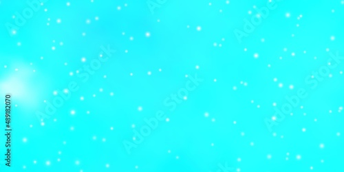 Light BLUE vector template with neon stars.