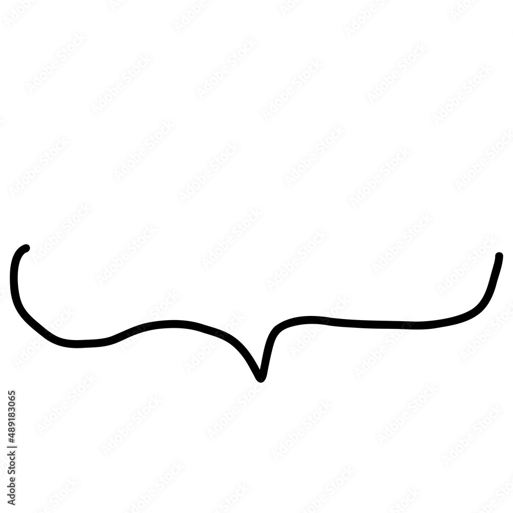 Illustration material |Simple handwritten speech bubble, black, no fill