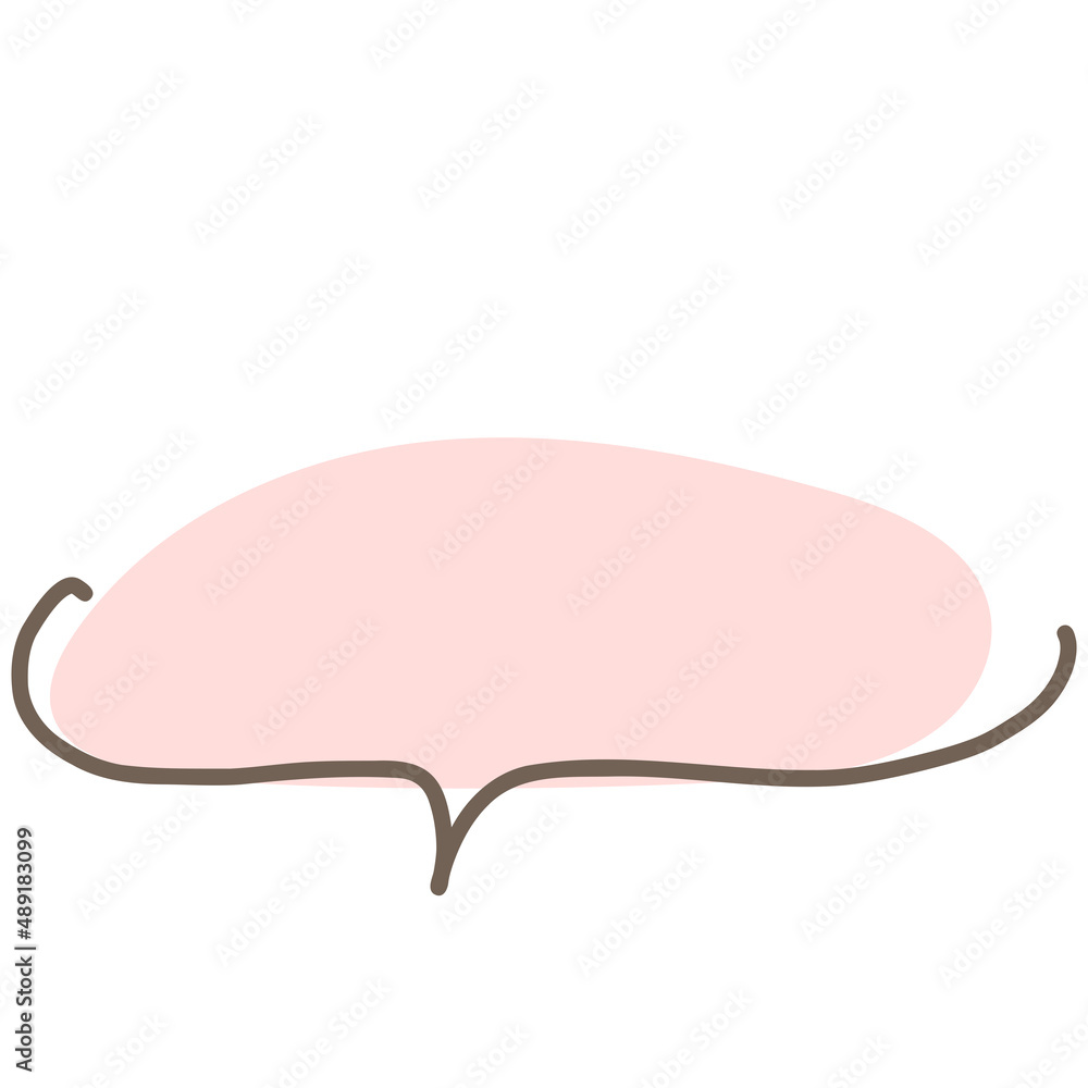 Simple pink handwritten speech bubble isolated Simple pink handwritten speech bubble isolated