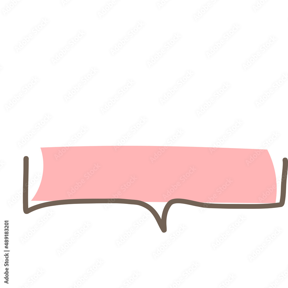 Simple pink handwritten speech bubble isolated Simple pink handwritten speech bubble isolated