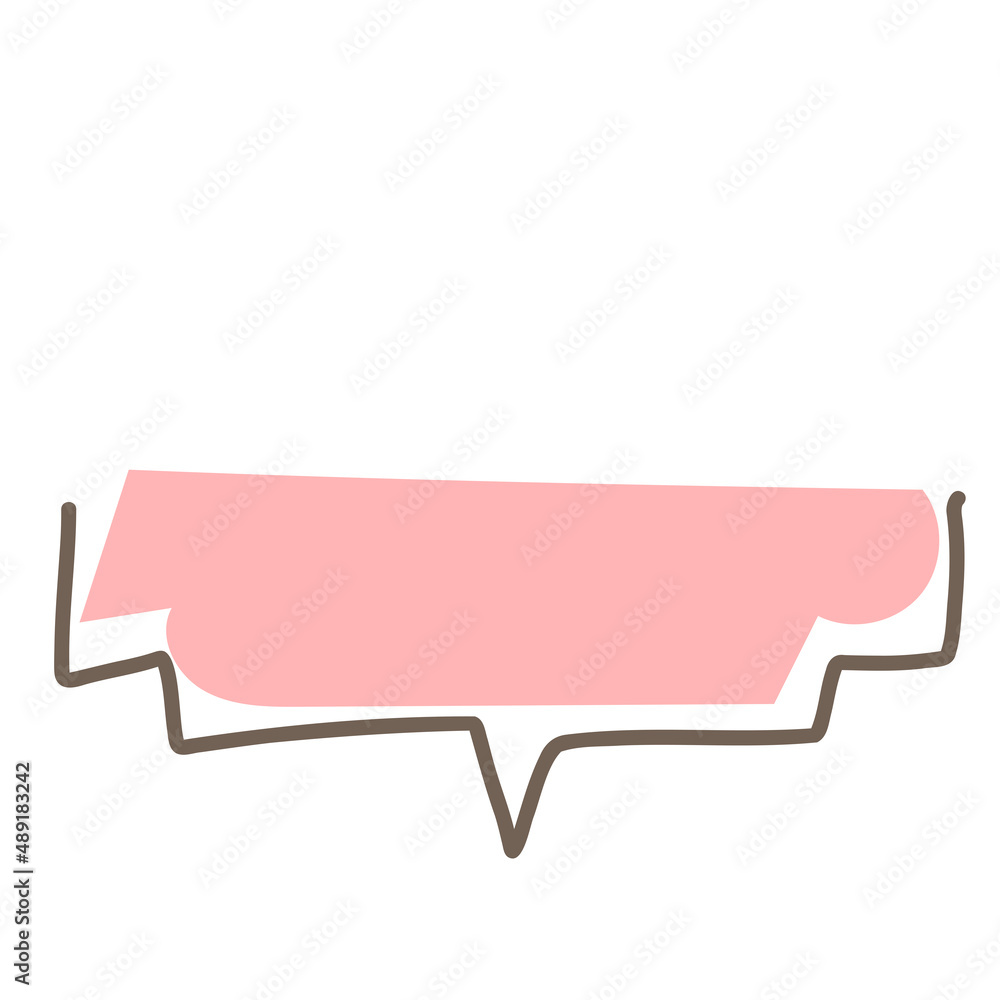 Simple pink handwritten speech bubble isolated Simple pink handwritten speech bubble isolated