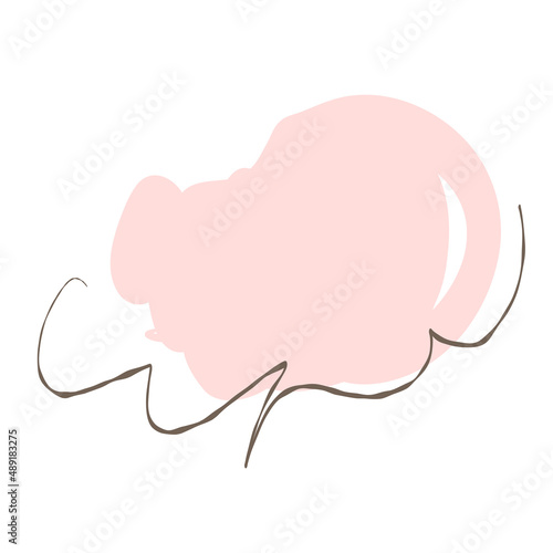 Simple pink handwritten speech bubble isolated