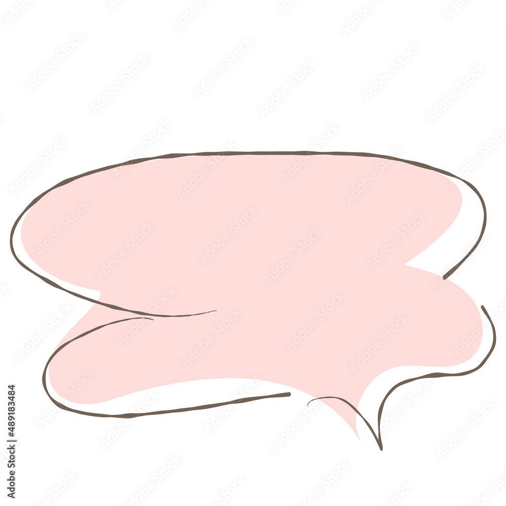 Simple pink handwritten speech bubble isolated Simple pink handwritten speech bubble isolated