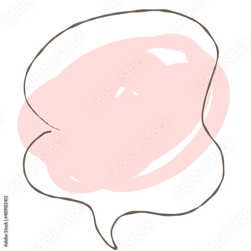 Simple pink handwritten speech bubble isolated