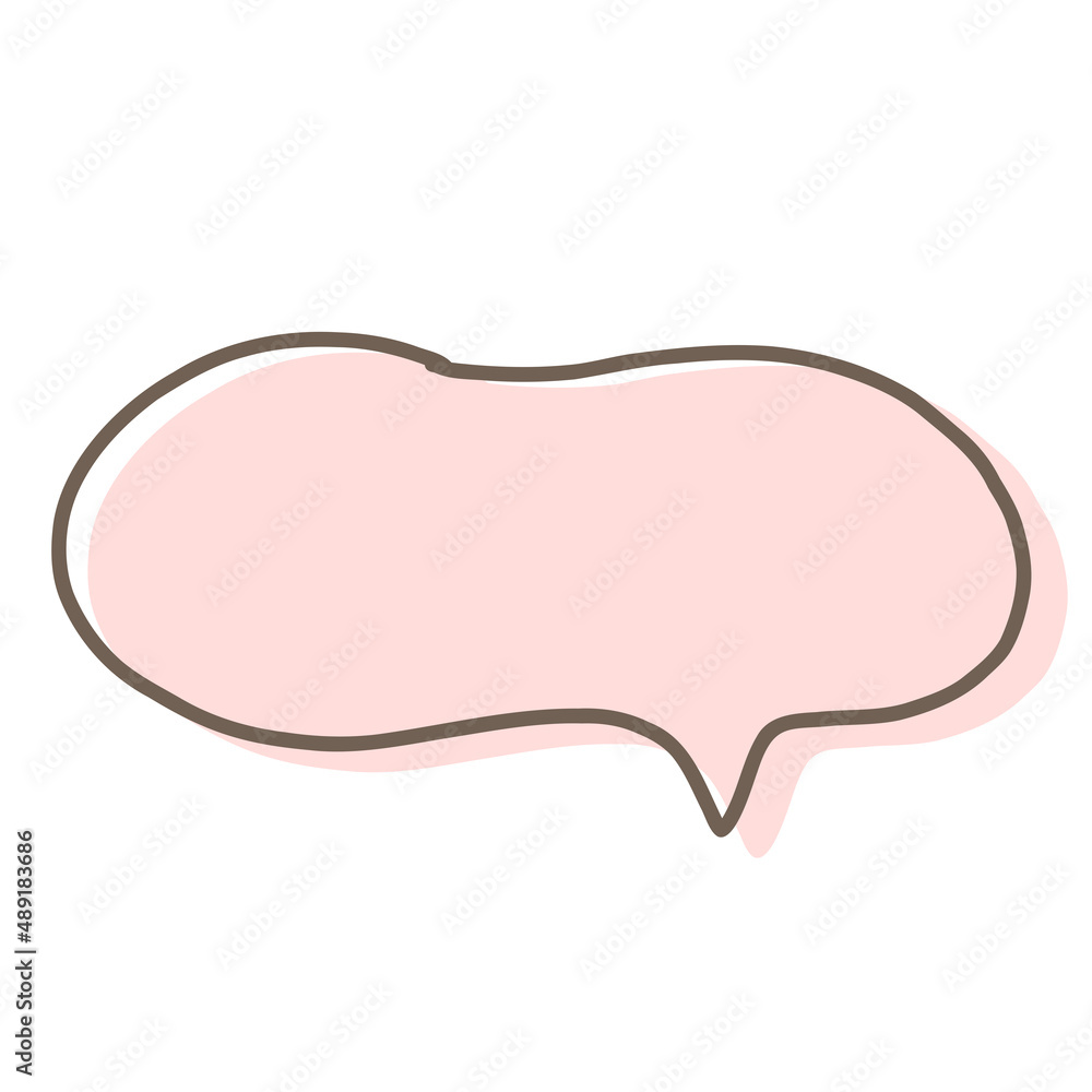 Simple pink handwritten speech bubble isolated Simple pink handwritten speech bubble isolated