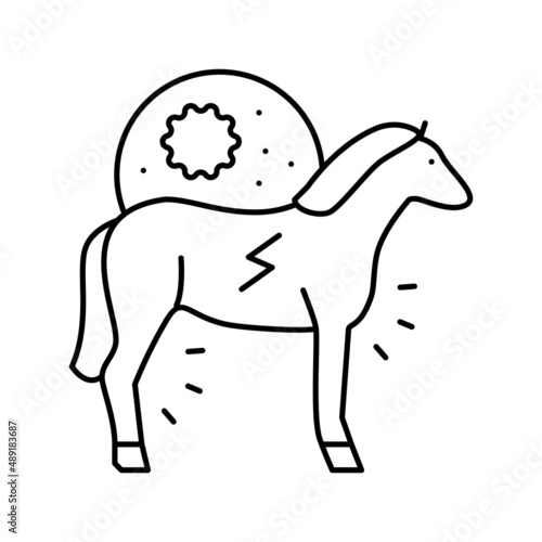 encephalitis horse line icon vector illustration photo