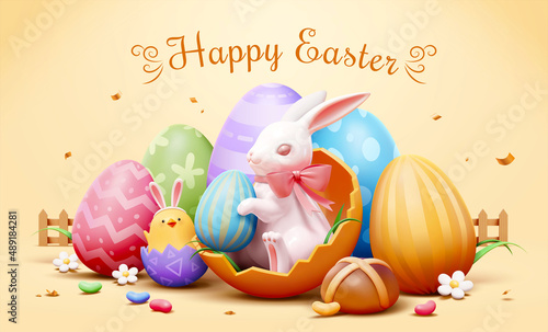 Happy Easter greeting card