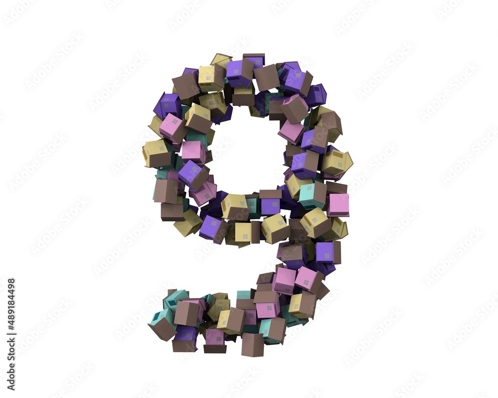 House Themed Font Number 9 House Themed Font Number 9