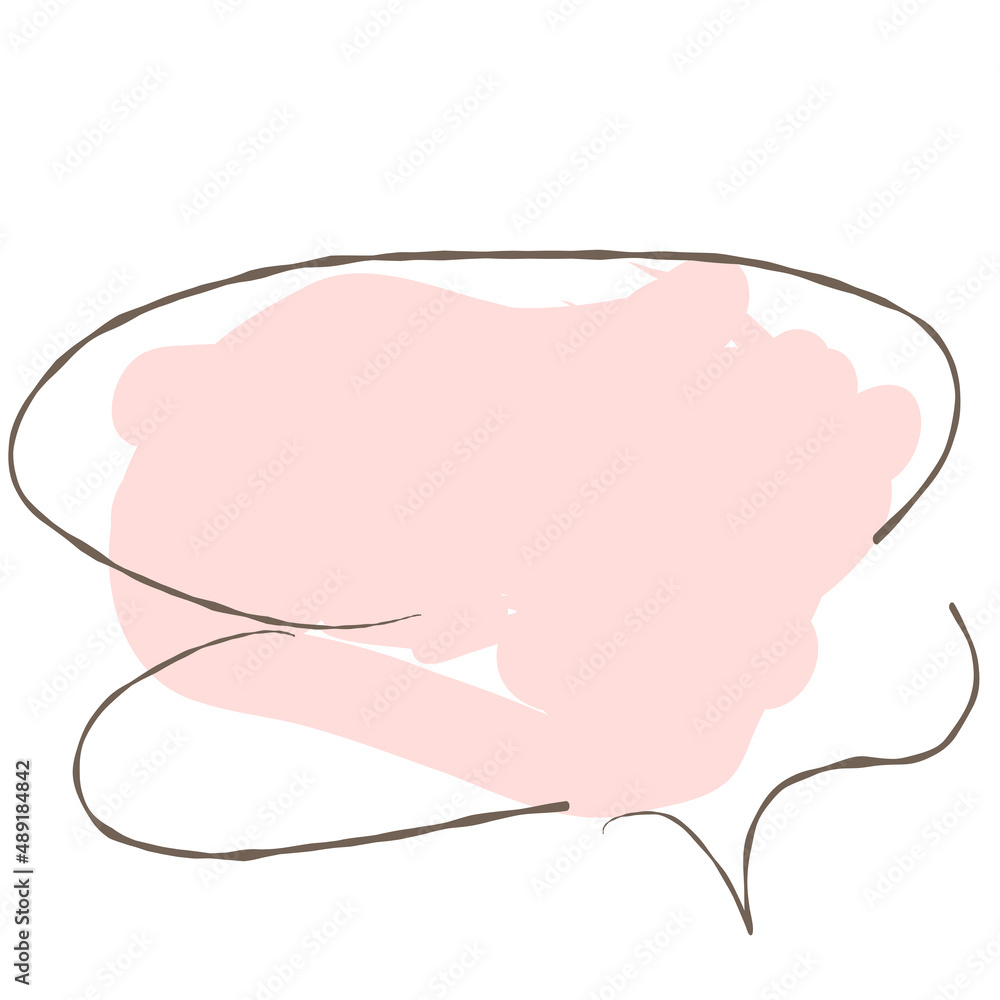 Simple pink handwritten speech bubble isolated Simple pink handwritten speech bubble isolated