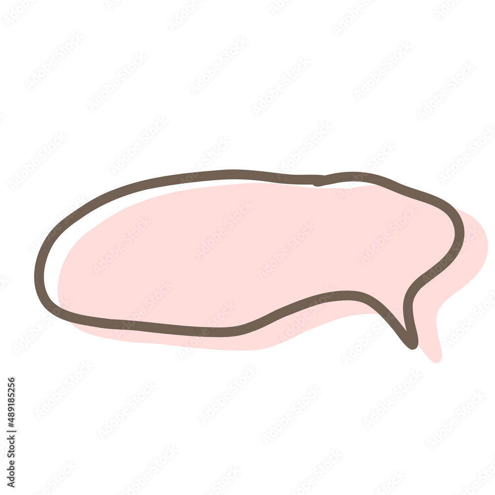 Simple pink handwritten speech bubble isolated Simple pink handwritten speech bubble isolated