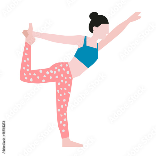 Dancer pose vector illustration in flat color design