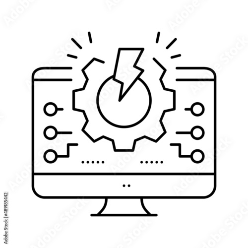 overload system line icon vector illustration