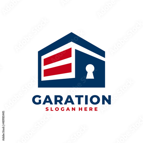 Garage logo vector. Safe storage logo template design concept.